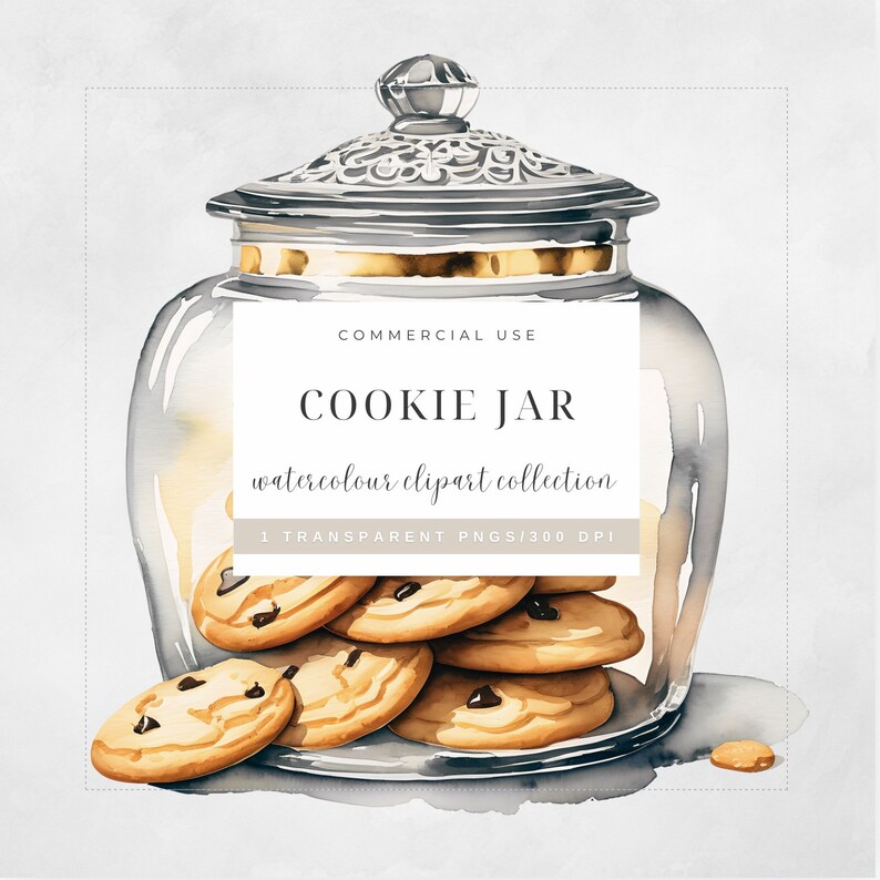 Cookie Jar Clipart Watercolour, COMMERCIAL USE, 1 X High Quality ...