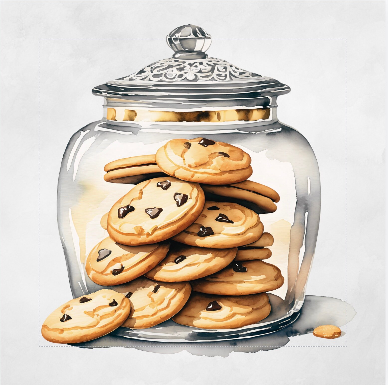 Cookie Jar Clipart Watercolour, COMMERCIAL USE, 1 X High Quality ...