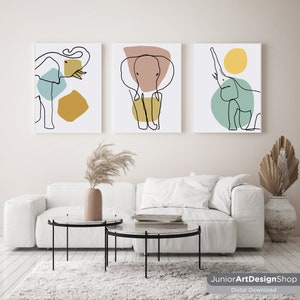 Abstract Wall Art Set of 3 | Colorful Printable Digital Decor