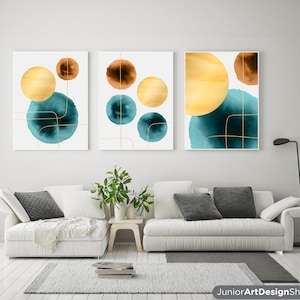 Colorful Abstract Wall Art Set of 3 | Printable Digital Decor
