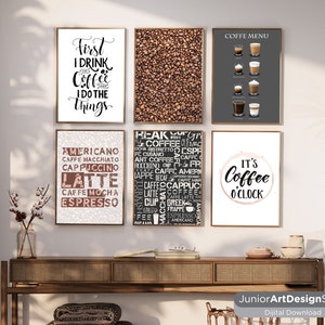 Coffee Abstract Wall Art Set of 6 | Printable Digital Decor for Modern Spaces