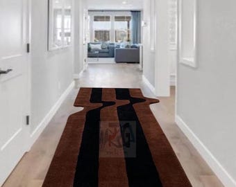 Irreguler Minimilist Melting Runner Hand Tufted Rug| Carpet for Home, Bedroom, Living Room, Home Decor, Dining Room, Gallery 2x6, 3x10 2x7