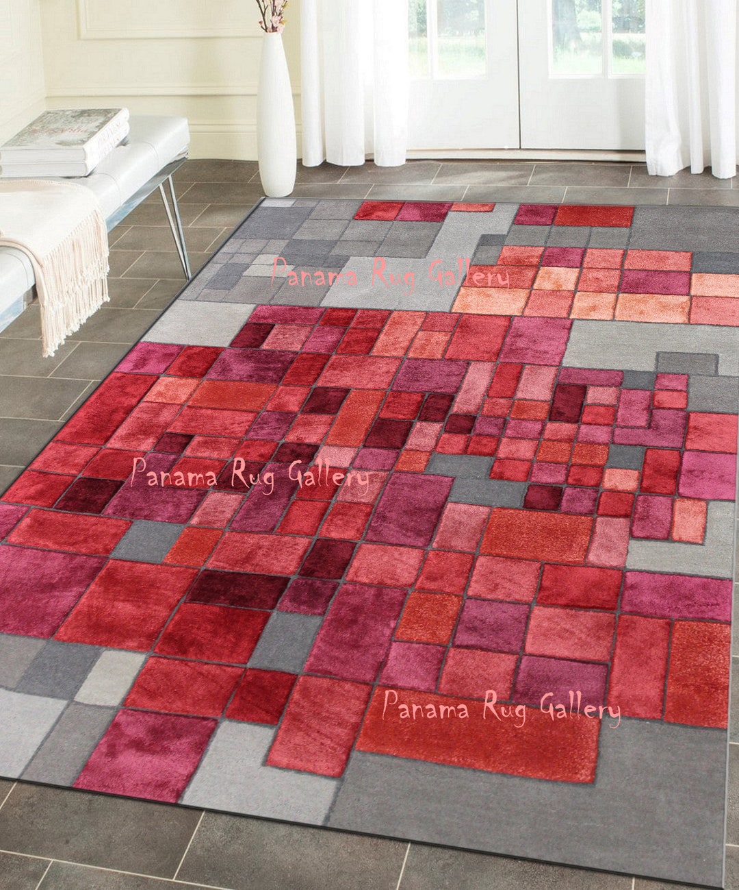 Hand Tufted Rug Tufted Woolen Hand Tuft Folding Ribbon Rug Red Multi ...