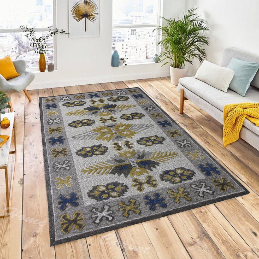 Hand-tufted NZ Wool Rug: Abstract Loop Pile Carpet - Etsy