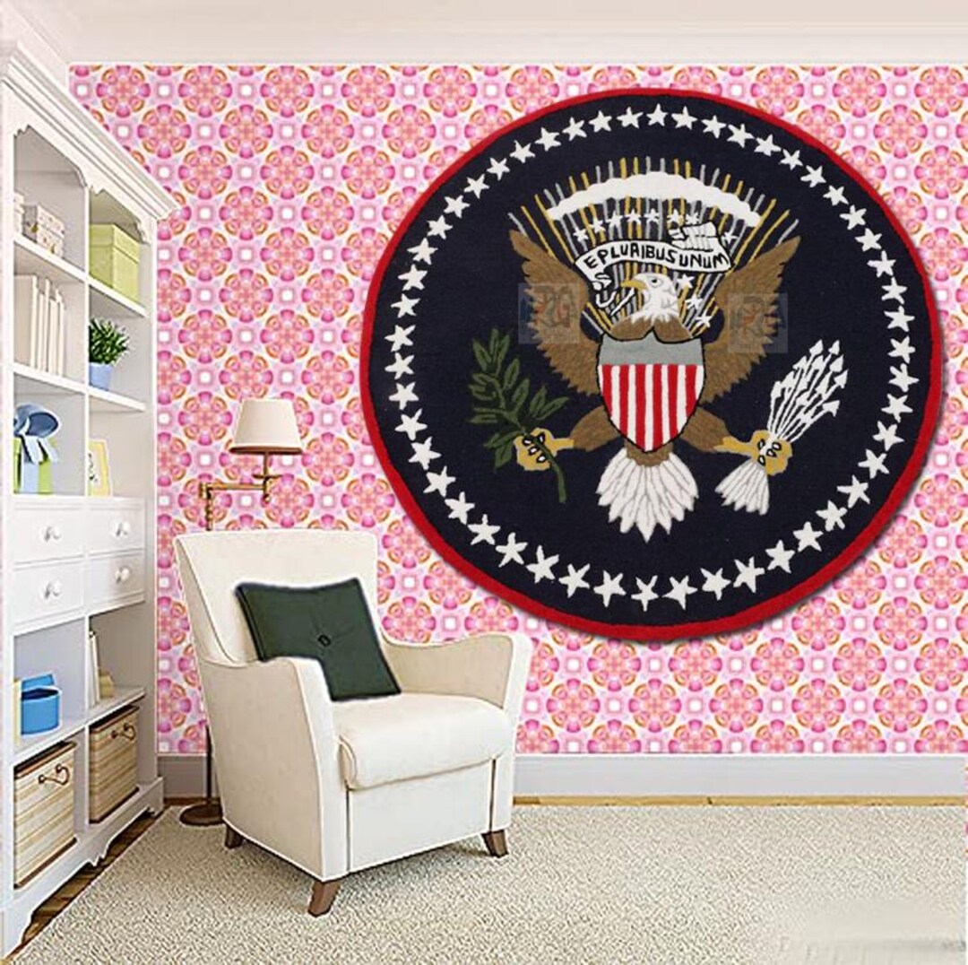 Trump Rug Hand-tufted Woolen Area Rug: US Presidential Eagle Logo, 5' Round - Etsy