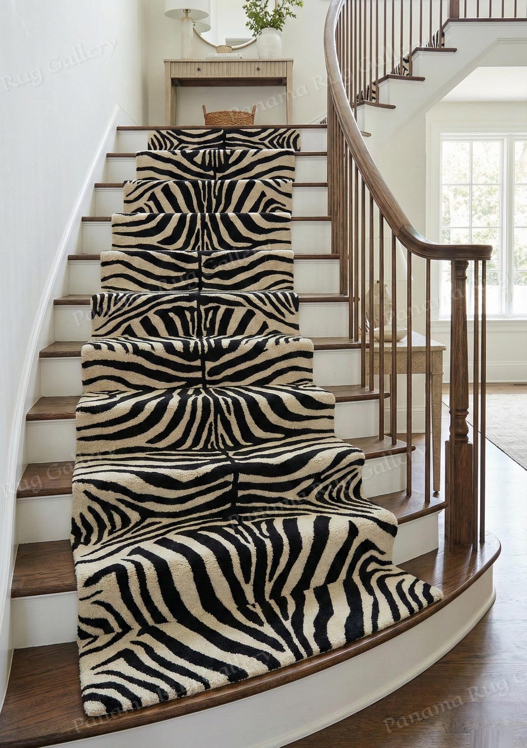 Hand-tufted Wool Zebra Print Rug | Black Ivory Safari Carpet | Modern ...