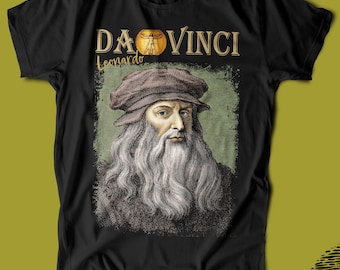 Leonardo Da Vinci' Themed Regular-Fit Handcrafted Tshirt (Free TAX in USA)