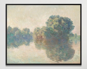 Toile de paysage impressionniste, décoration murale nature inspirée de Claude Monet, décoration de maison pastel vintage, décoration murale de salon suspendu
