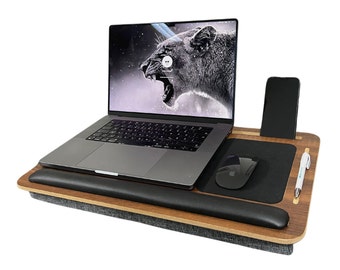 Laptop Table with Mouse Pad, Portable Laptop Table with Cushion, Soft Cushion Bed Couch Table for Home and Office, Soft Wrist Rest