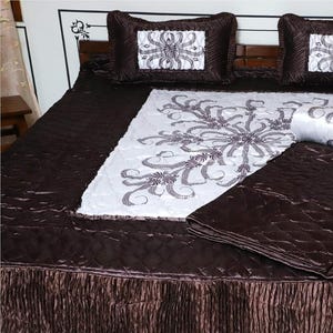 Luxurious Satin Silk bedding set – Double Bed Comforter, Bed Sheet & Pillow Covers,home decor bedroom, quilt,wedding gift,bedding set queen