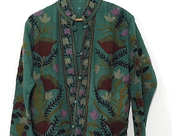 Handmade Suzani Embroidery Jacket, Women's Coat, Fabric Suzani Jacket, Robe, Gift For Her, Winter Wear Jacket Coat, Suzani Short Jacket