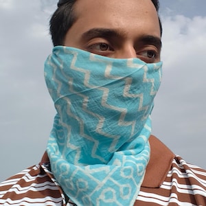 Organic Cotton Bandana, Block Printed Bandana, Winter Scarf, Boho Bandana, Bandana Scarves, Cotton Neckerchief, bandana and headscarf, gifts