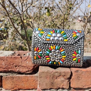Handmade Metal Clutch Tribal Boho Bag, mosaic clutch, Evening Party Clutch, Clutch bag For Women, Wedding Clutch,gift for her,vintage clutch