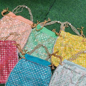 Bulk potlis Ambachten en sieraden Designer dames potlis tassen, diwali cadeau, trouwbedankjes, Indiase potlis, het beste om cadeau te doen, cadeaus voor evenementen