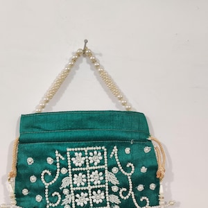 Bolsa de potli bordada a mano para mujer, bolsa con cordón, regalo de devolución para potli de novia, recuerdos de boda, potlis indios, ideal para regalar