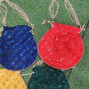 Bolsas Potli para mujer, artesanías bordadas a granel, regalo de Diwali, bolsa potli para mujer, regalos de boda, bolsa Potli india, ideal para regalar, regalo de devolución