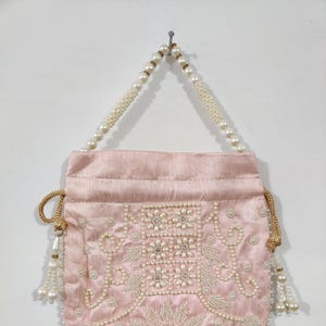Bolsa de potli bordada a mano para mujer, bolsa con cordón, regalo de devolución para potli de novia, recuerdos de boda, potlis indios, ideal para regalar