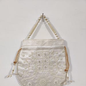 Handmade Women&#39;s Embroidered Potli Bag, Pouch Drawstring Bag, Return Gift For Bridal potli, Wedding Favors, Indian Potlis, Best for gifting
