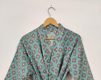 Kimono 100% algodón, bata kimono de algodón, bata kimono, vestido kimono, kimono para mujer, kimono india, kimono largo, conjunto de kimono, kimono de playa