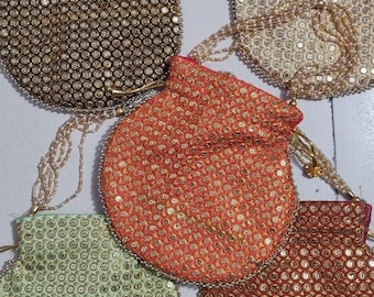Handicrafts and Jewellery Designer Women Potli Bags, Diwali Gift, Evening Handbags for women Wedding Favors, Indian Potli, Best for gifting,