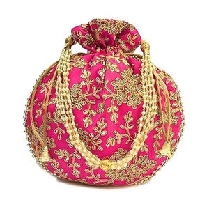 Ambachten en sieraden Damespotlitassen, avondhandtassen voor dames trouwbedankjes, Indiase potli, ideaal om cadeau te doen, valentijnscadeau.