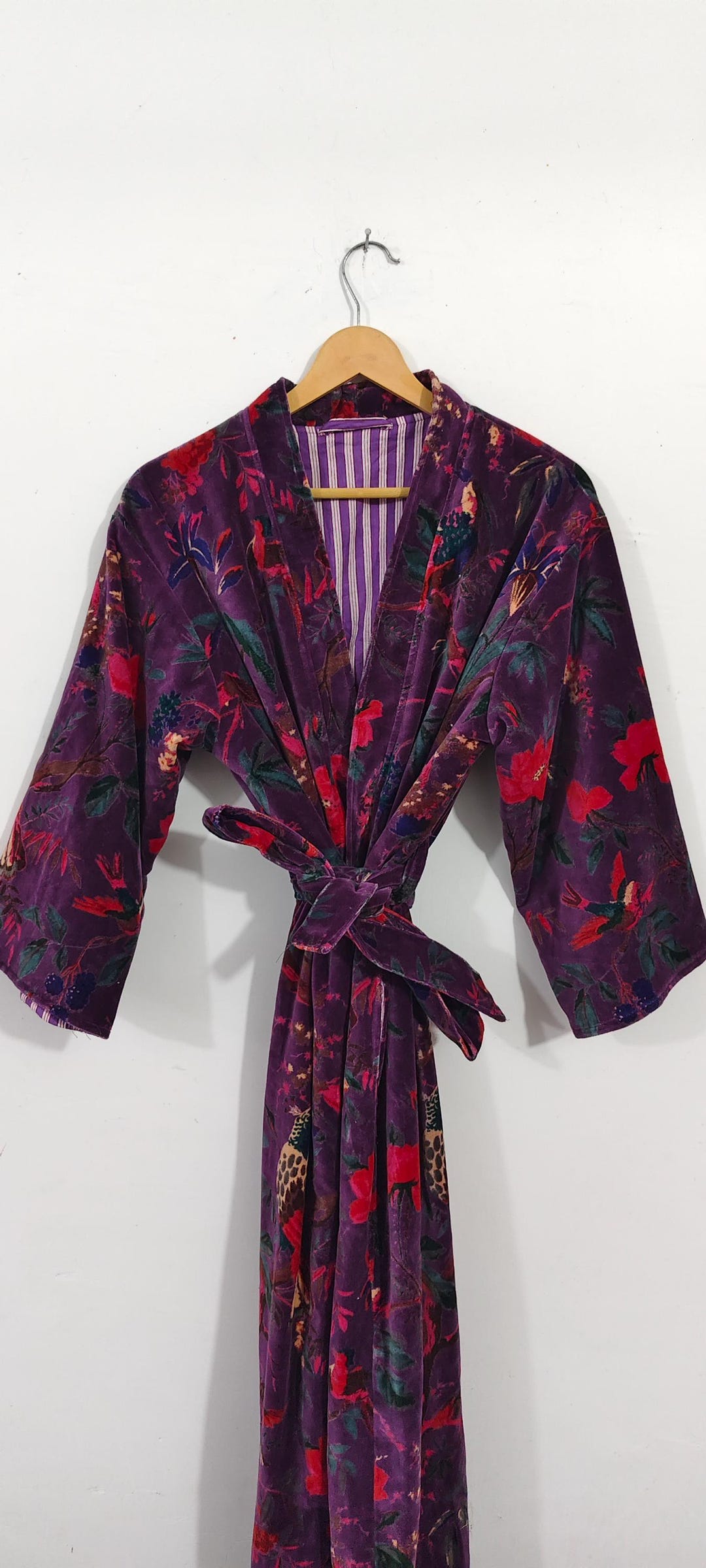Fancy House Robe Luxury Velvet House Robe, Dressing Gown, Velvet Cotton Kimono Robe ...