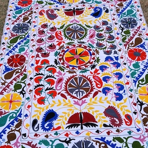 Multi Color suzani bedspread, Indian Handmade suzani bedcover, Bohemian Suzani Throw Blanket, suzani throw, suzani duvet, gift for her