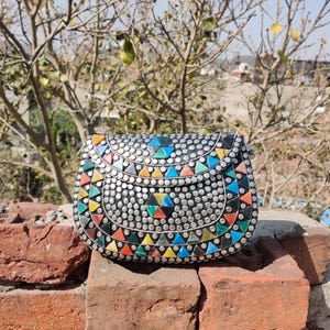 Handmade Metal Clutch Tribal Boho Bag, mosaic clutch, Evening Party Clutch, Clutch bag For Women, Wedding Clutch,gift for her,vintage clutch