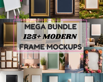 126+ frames mockup, interior mockup scene, wooden frames mockup, digital frame, frame mockup with reflection, 3 frame mock up, mockup bundle