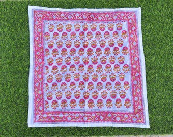 Handmade Cotton Bandana, Block Printed Bandana, Winter Scarf, Boho Bandana, Bandana Scarves, Cotton Neckerchief, bandana and headscarf
