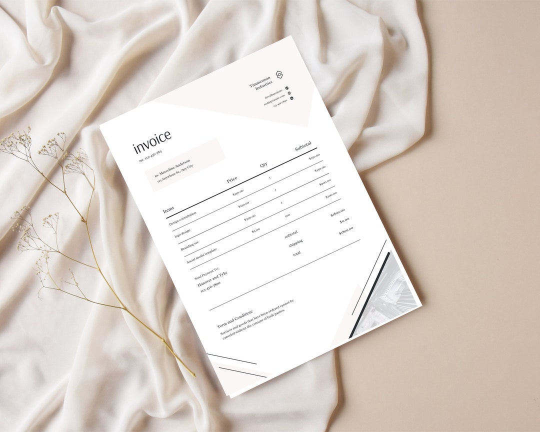 Invoice Template With Shipping and Tax Etsy Invoice Template - Etsy