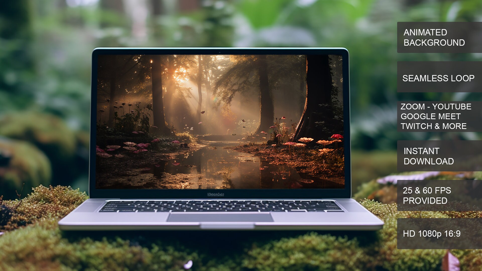 Virtual Stream Backgrounds Fantasy Bundle ANIMATED BACKGROUND Virtual Backdrop Perfect for Stream ...