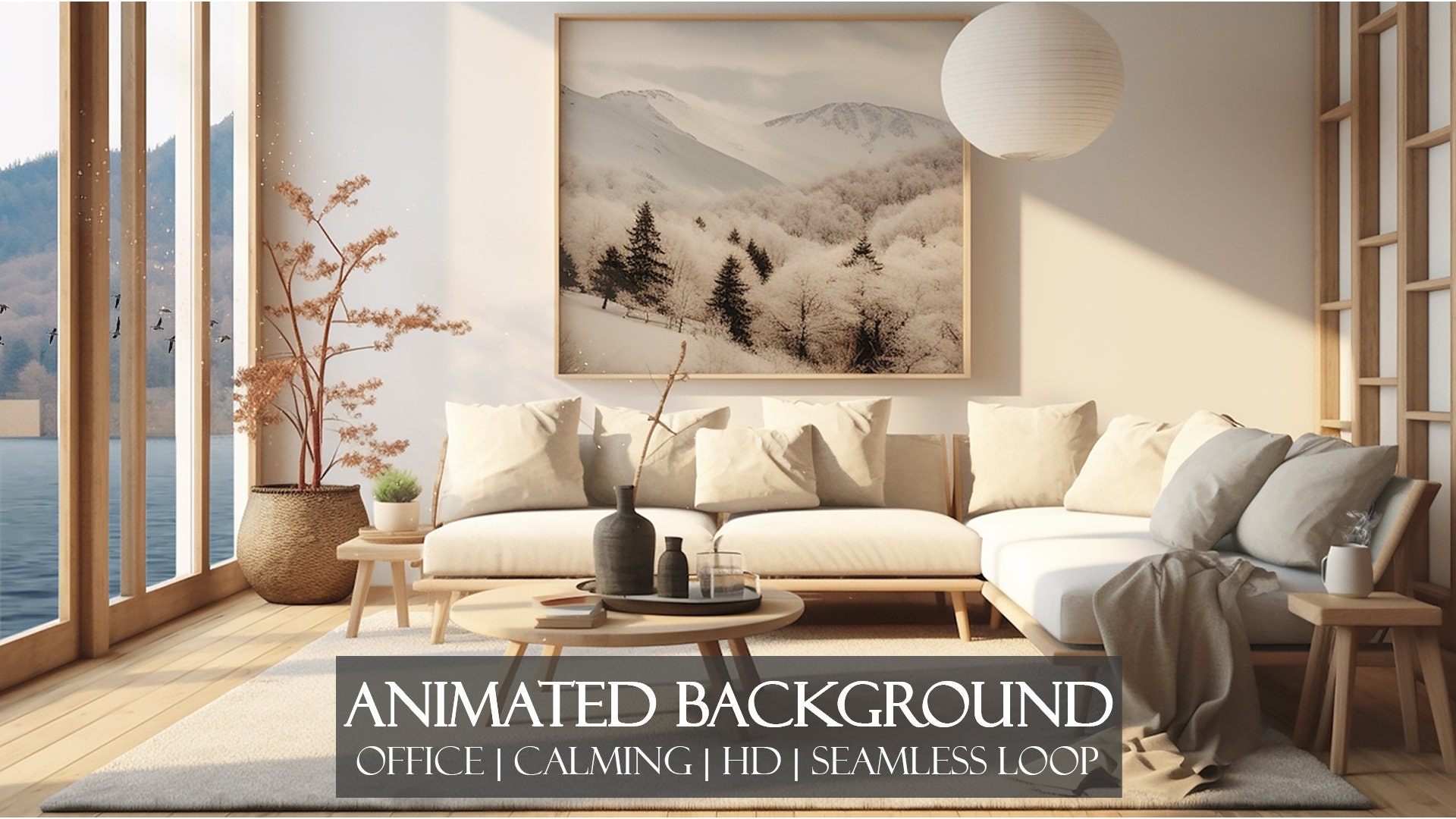 Office Sea View ANIMATED BACKGROUND Calming Professional Backdrop ...