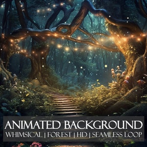 Midnight Forest ANIMATED BACKGROUND | Zoom, Twitch, Vtuber, YouTube, Stream Overlay | HD Seamless Loop
