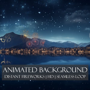 Distant Fireworks ANIMATED BACKGROUND | HD | Seamless Loop | MP4 | Zoom | Twitch |  Vtuber | Virtual Background