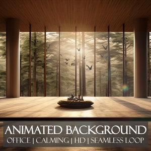 Minimalist Home Office ANIMATED BACKGROUND | Cozy Backdrop for Zoom, Twitch Streams, Vtuber Overlay, YouTube, Asmr, obs, HD Seamless Loop