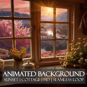Cozy ANIMATED BACKGROUND, Cottage-core Zoom Twitch Vtuber YouTube Virtual Background | HD Seamless Loop