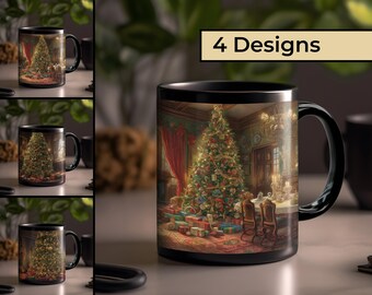 Christmas Tree Mug | Vintage Cup | New Year Decor | Victorian Christmas Home | Vintage Ceramic Mug | High End Print | 11oz 15oz | 0.33 0.44l