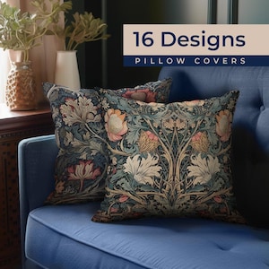 William Morris Pillow Cover | Vintage Floral Decoration | High End Pillow | Modern Farmhouse | William Morris Print | Pillow Cover ONLY