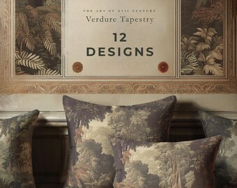 Timeless Verdure Lumbar Pillow | Verdure Tapestry Style Forest | Vintage Landscape Pillow | Lumbar or Square Pillow COVER + INSERT