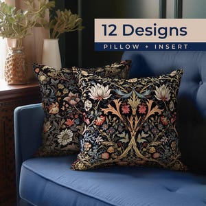 William Morris Throw Pillow | Vintage Floral Decoration | High End Pillow | Modern Farmhouse | William Morris Print | Pillow COVER + INSERT