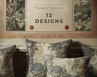 Timeless Verdure Lumbar Pillow | Verdure Tapestry Style Forest | Vintage Landscape Pillow | Lumbar or Square Pillow COVER + INSERT