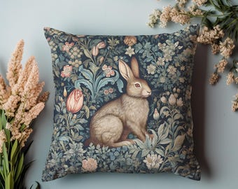 William Morris Pillow Cover | Rabbit | High End Pillow | Floral Pillow Cover | William Morris Rabbit | Vintage Cushion