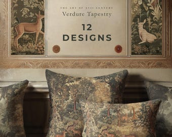 Timeless Verdure Lumbar Pillow | Verdure Tapestry Style Forest | Vintage Landscape Pillow | Lumbar or Square Pillow COVER + INSERT