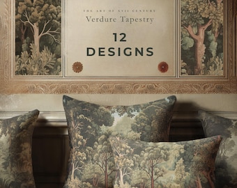 Timeless Verdure Lumbar Pillow | Verdure Tapestry Style Forest | Vintage Landscape Pillow | Lumbar or Square Pillow COVER + INSERT