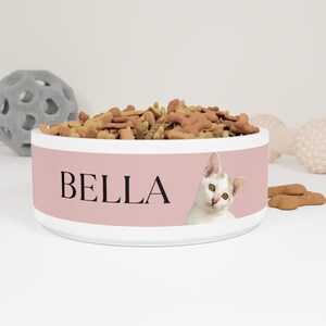 Custom Pet Bowl with Name and Photo, Personalized Dog Bowl, Custom Cat Bowl, Personalized Pet Bowls, Pet Food Water Ceramic Bowl, Pet Gift