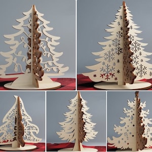 Laser cut file DXF SVG CNC Christmas cnc Christmas tree svg 3D christmas cnc Christmas Tree decor cnc pattern Plywood cut Digital Download