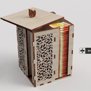 Laser cut files DXF SVG CNC Pdf Tea Box cnc Tea House svg For Tea cnc pattern decor Plywood cutting Instant download Digital Download