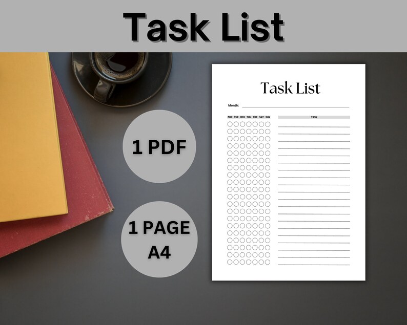 Minimalist Task List Printable Task Tracker Digital Task - Etsy