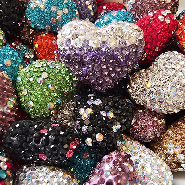 16MM RHINESTONE HEART MIX